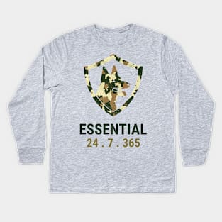 Essential 24.7.365 (Camo K9) Kids Long Sleeve T-Shirt